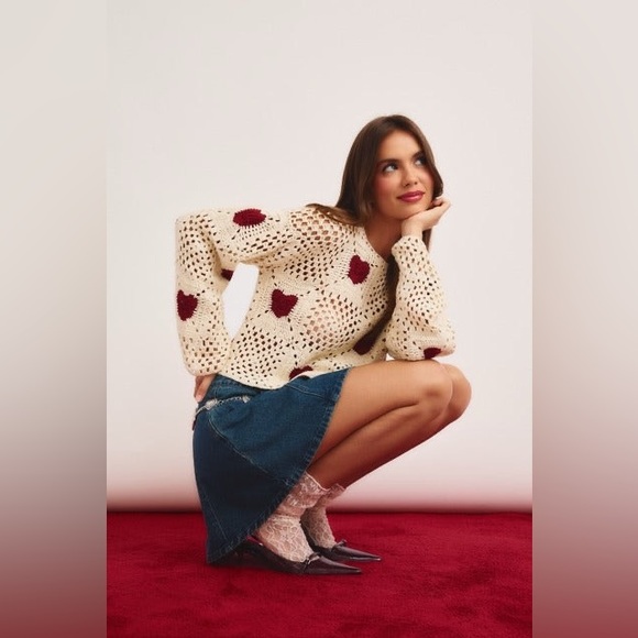 Crochet Heart Sweater Top - Le Lis - Picture 8 of 8